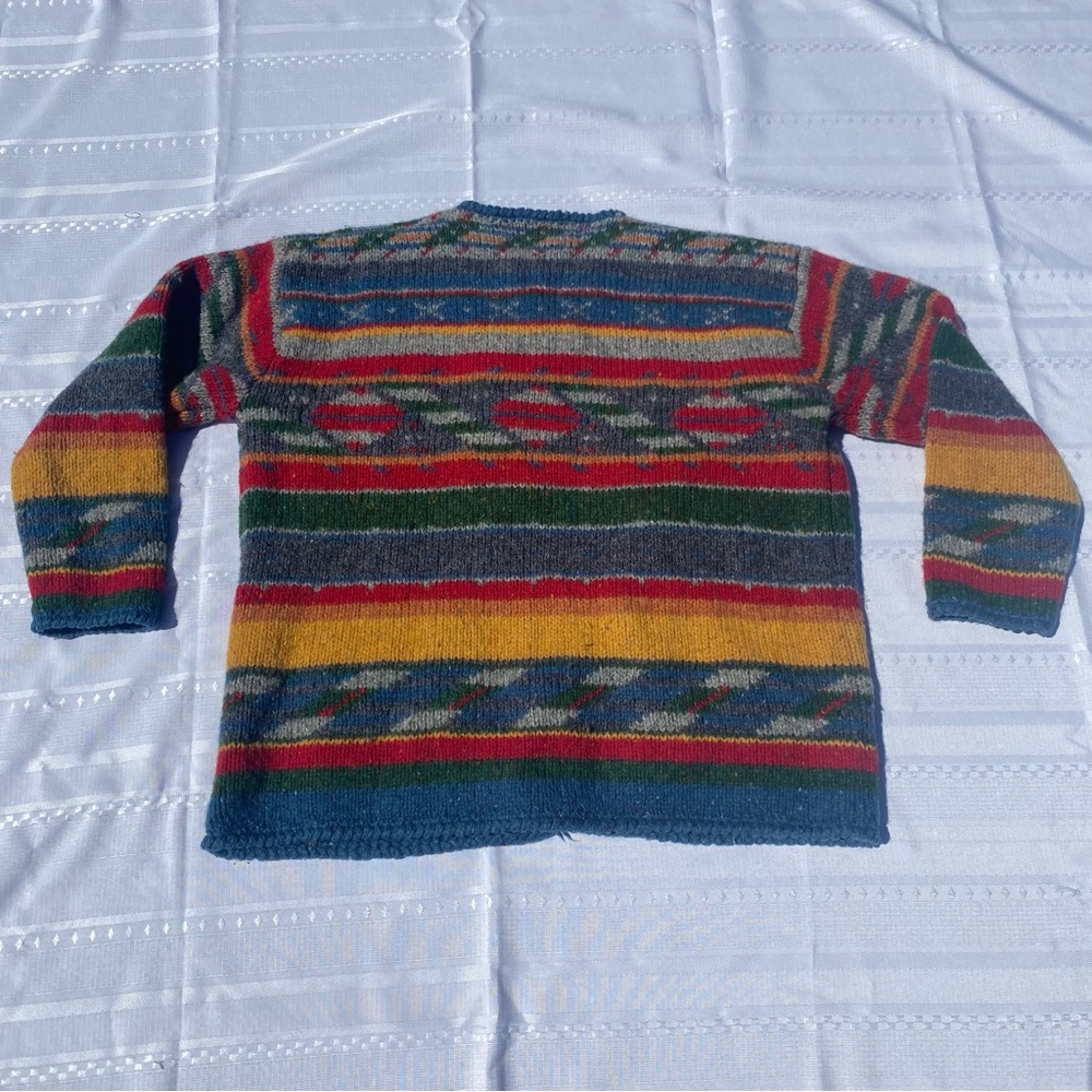 Multi-Color Wool Button-Up Sweater - image 2